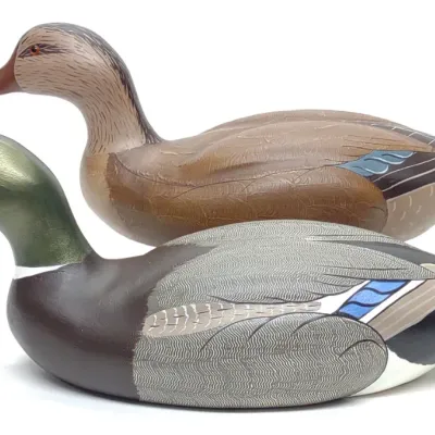 Sale Photo Thumbnail #359: Pair of Mallard Drake & Hen 'CMB' Duck Decoys