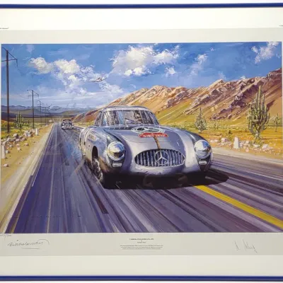 Sale Photo Thumbnail #553: Karl Kling & Nicholas Watts Signed Mercedes Art
