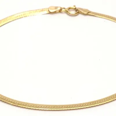 Sale Photo Thumbnail #135: 14K Yellow Gold 3mm Herringbone Bracelet (8" L)