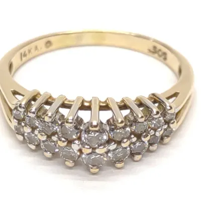 Sale Photo Thumbnail #149: 14K Gold 0.51ctw Diamond Pyramid Ring (sz 7.75)
