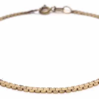 Sale Photo Thumbnail #257: 14K Yellow Gold Flat Box Chain Bracelet (6.75" L)