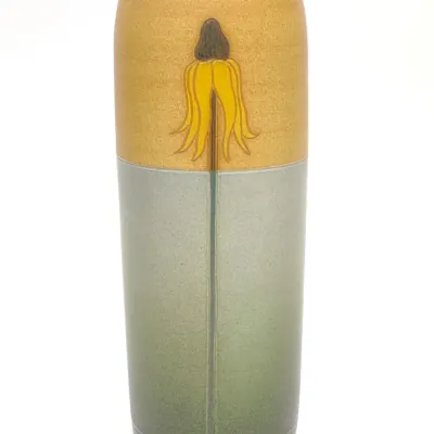 Sale Photo Thumbnail #240: Ephraim Pottery Prairie Coneflower Lidded Jar