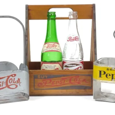 Sale Photo Thumbnail #370: (3)1930s-50s Pepsi-Cola Soda Bottle Carriers