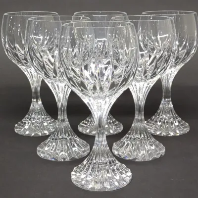 Sale Photo Thumbnail #130: 6 Baccarat Massena 6.5" Crystal Wine Glasses