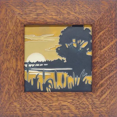 Sale Photo Thumbnail #613: Matowi Tileworks Marsh Ceramic Tile Art (6x6")