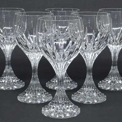 Sale Photo Thumbnail #125: 6 Baccarat Massena 7" Crystal Wine Glasses