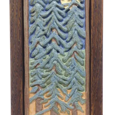 Sale Photo Thumbnail #615: 12x4" Gary L. Quirk Forest Tile Art Panel in Frame