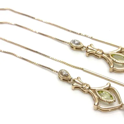 Sale Photo Thumbnail #292: 10K Yellow Gold Threader Openwork Earrings