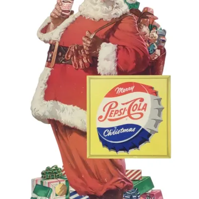 Sale Photo Thumbnail #306: 1950s Pepsi-Cola Santa Stand Up Die Cut Sign