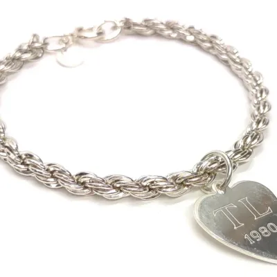 Sale Photo Thumbnail #458: 1980 Tiffany & Co Sterling Silver Heart Bracelet