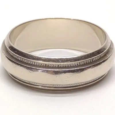 Sale Photo Thumbnail #118: 14K White Gold 7mm Band Ring (sz 8.25)