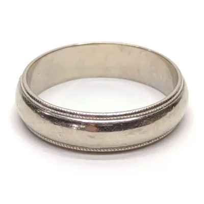 Sale Photo Thumbnail #201: 14K White Gold 5.1mm Wedding Band Ring (sz 8)