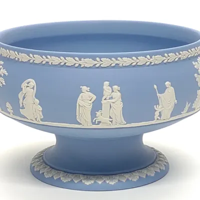 Sale Photo Thumbnail #693: Wedgwood 'Sacrifice' Blue Jasperware Footed Bowl