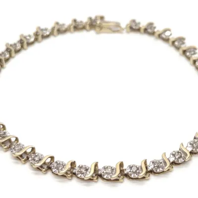 Sale Photo Thumbnail #358: 10K Yellow Gold & Diamond Tennis Bracelet (Repair)