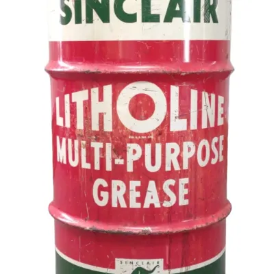 Sale Photo Thumbnail #312: 120 lb Sinclair Litholine Grease Barrel / Can