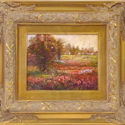 Sale Photo Thumbnail #599: Robert Lui Original Poppy Field Canvas Painting