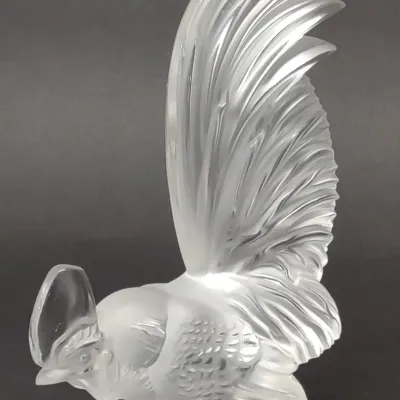 Sale Photo Thumbnail #290: Lalique Coq Nain Rooster 8" Crystal Sculpture