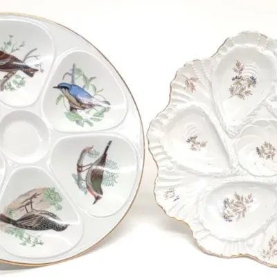 Sale Photo Thumbnail #369: 2 French Porcelain Oyster Plates