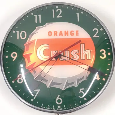 Sale Photo Thumbnail #265: Orange Crush Lighted Advertising Clock