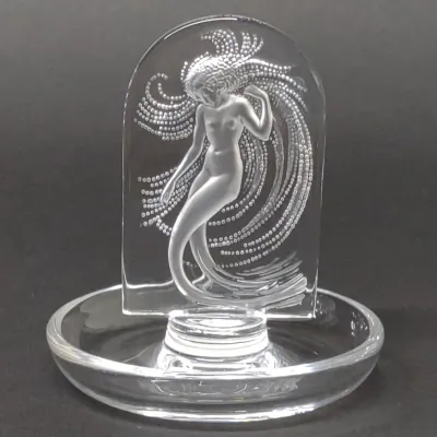Sale Photo Thumbnail #669: Lalique Naiad Mermaid Crystal Pin Tray