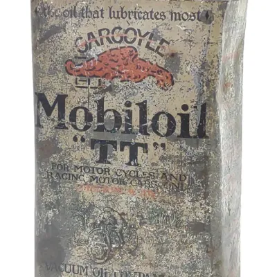 Sale Photo Thumbnail #159: Gargoyle Mobiloil "TT" 1 Quart Motorcycle Oil Can