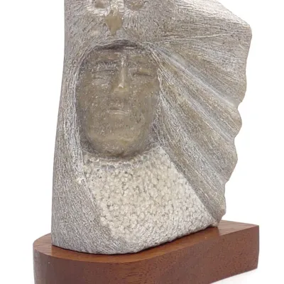 Sale Photo Thumbnail #663: Gordon V. Wert Alabaster Native American Sculpture