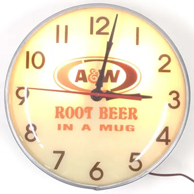 Sale Photo Thumbnail #168: A&W Root Beer Lighted Soda Advertising Clock