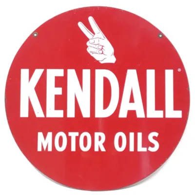 Sale Photo Thumbnail #123: Kendall Motor Oils Double Sided Tin Service Sign