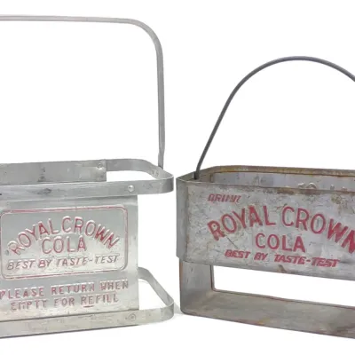 Sale Photo Thumbnail #364: (2) 1940s Royal Crown Cola Soda Bottle Carriers