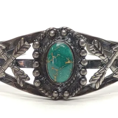 Sale Photo Thumbnail #449: Sterling Silver & Turquoise Cuff Bracelet