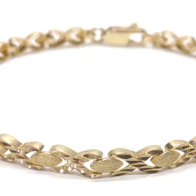 Sale Photo Thumbnail #88: 14K Yellow Gold XO 4.7mm Chain Link Bracelet 7.5"L
