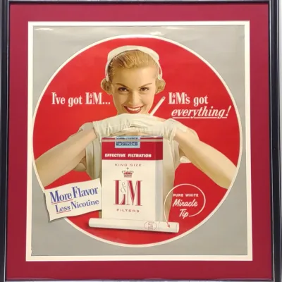 Sale Photo Thumbnail #651: 1950s L&M Cigarettes Store Advertising Poster