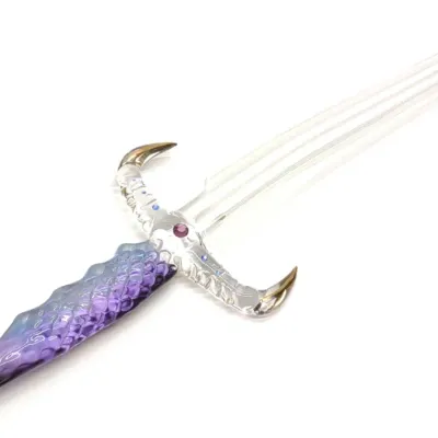 Sale Photo Thumbnail #401: 22" Glass Dragon Handled Sword w/ Display Case