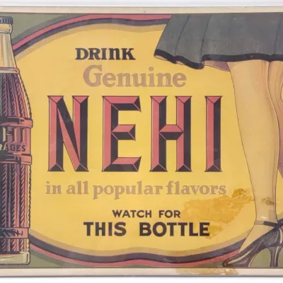 Sale Photo Thumbnail #307: Original NEHI Soda Cardboard Advertising Sign