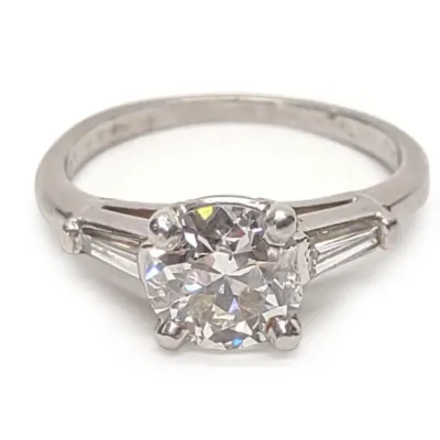 Sale Photo Thumbnail #16: Platinum 1.10ct Diamond Solitaire Ring (sz 5)