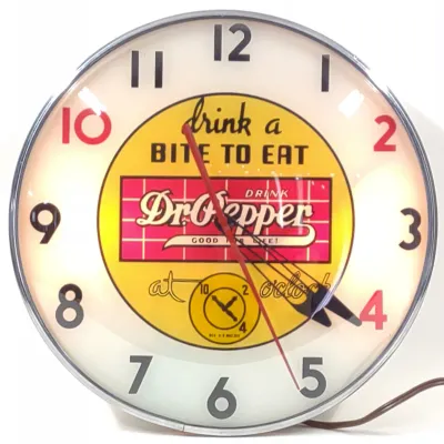 Sale Photo Thumbnail #121: Dr Pepper "Drink a Bite to Eat" Advertising Clock