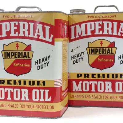 Sale Photo Thumbnail #274: (2) Imperial Premium Two Gallon Motor Oil Cans