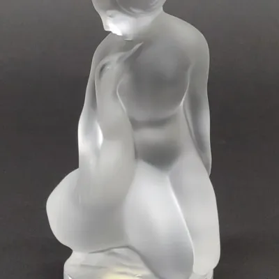 Sale Photo Thumbnail #670: Lalique Leda & The Swan Frosted Crystal Figurine