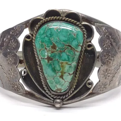 Sale Photo Thumbnail #448: Sterling Silver & Turquoise Cuff Bracelet
