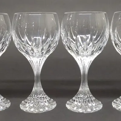 Sale Photo Thumbnail #129: 4 Baccarat Massena 6" Crystal Wine Glasses