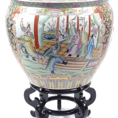 Sale Photo Thumbnail #647: Chinese Famille Rose Porcelain Fishbowl on Stand