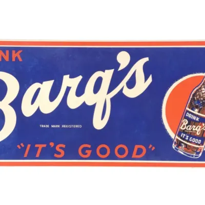 Sale Photo Thumbnail #261: Barq's Root Beer Coardboard Advertising Sign