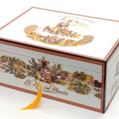 Sale Photo Thumbnail #678: El Rey Del Mundo Cigar Tobacco Humidor Box w/ Key