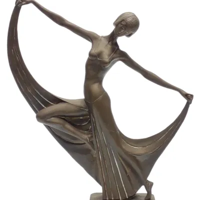 Sale Photo Thumbnail #89: Art Deco Bronze Flapper Dancer Sculpture (13" ht.)
