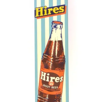 Sale Photo Thumbnail #113: 1950s Hires Root Beer Tin Door Push