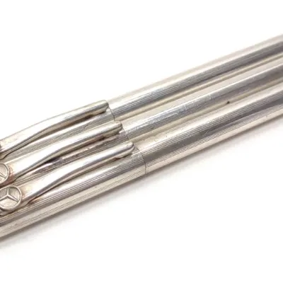 Sale Photo Thumbnail #407: 3 Sterling Silver Mercedes Cross Pens & Pencil Set
