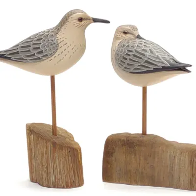 Sale Photo Thumbnail #326: 2 Manfred K Scheel Sandpiper Shorebird Decoys