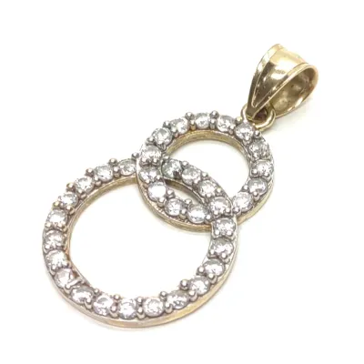 Sale Photo Thumbnail #399: 10K Yellow Gold & CZ Interlocking Circle Pendant