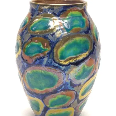Sale Photo Thumbnail #137: Paul J. Katrich Luster Glaze Peacock Vase