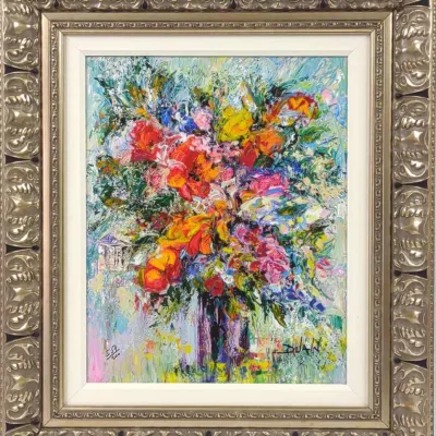 Sale Photo Thumbnail #167: Duaiv Signed Flowers Mar-A-Lago Embellished Giclee